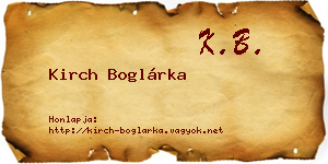 Kirch Boglárka névjegykártya