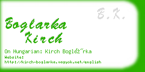 boglarka kirch business card